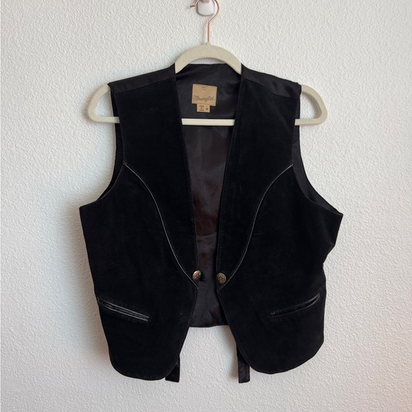 VINTAGE ! Genuine suede leather Wrangler Vest - Women’s Medium - Picture 1 of 4